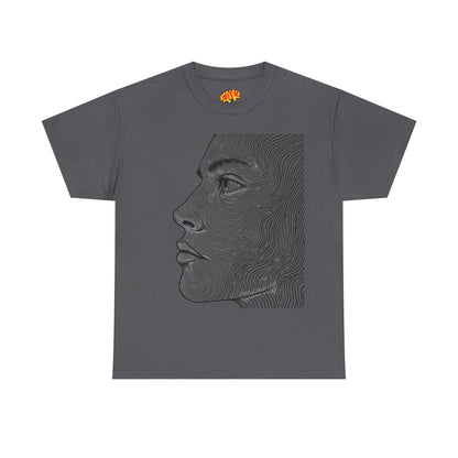 Human Face Profile Line Drawing Graphic Art Tee Shirt