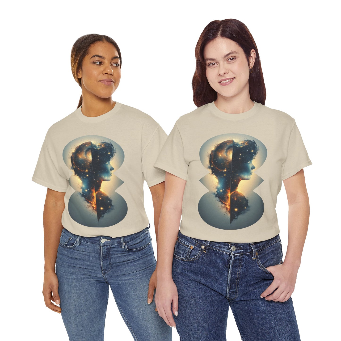 Cosmic Silhouette Galaxy Graphic Art Tee Shirt *Multiple Colors*
