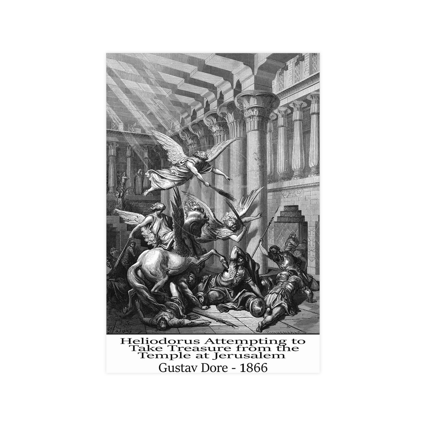 Heliodorus Warrior Angel Print - Gustav Dore, 1866