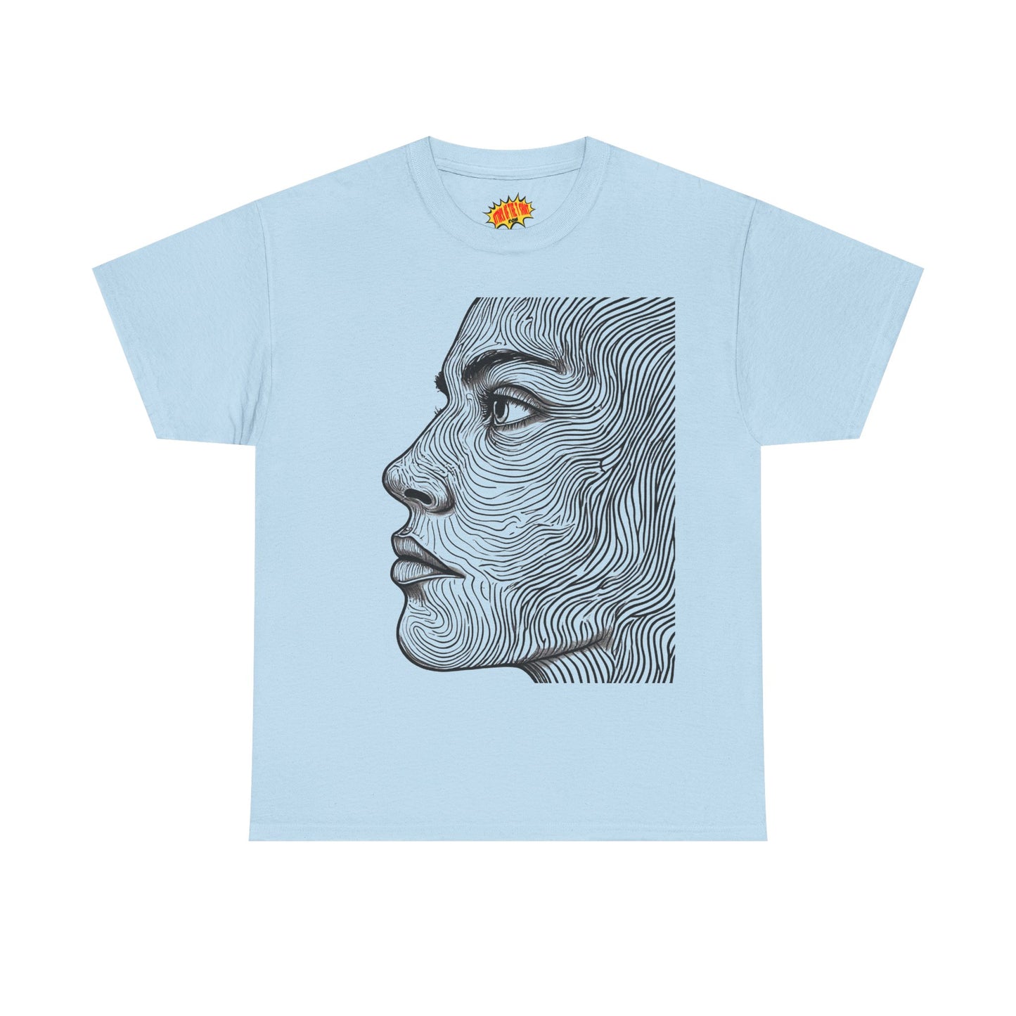 Human Face Profile Line Drawing Graphic Art Tee Shirt *Multiple Colors*