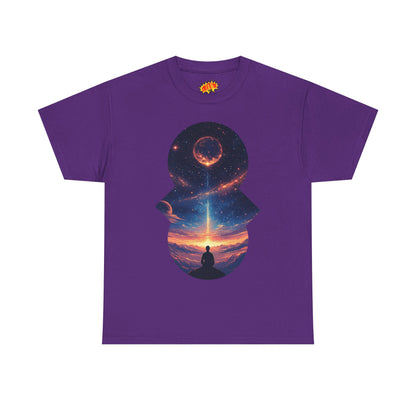 Cosmic Meditation w/Planet Space Graphic Art Tee Shirt