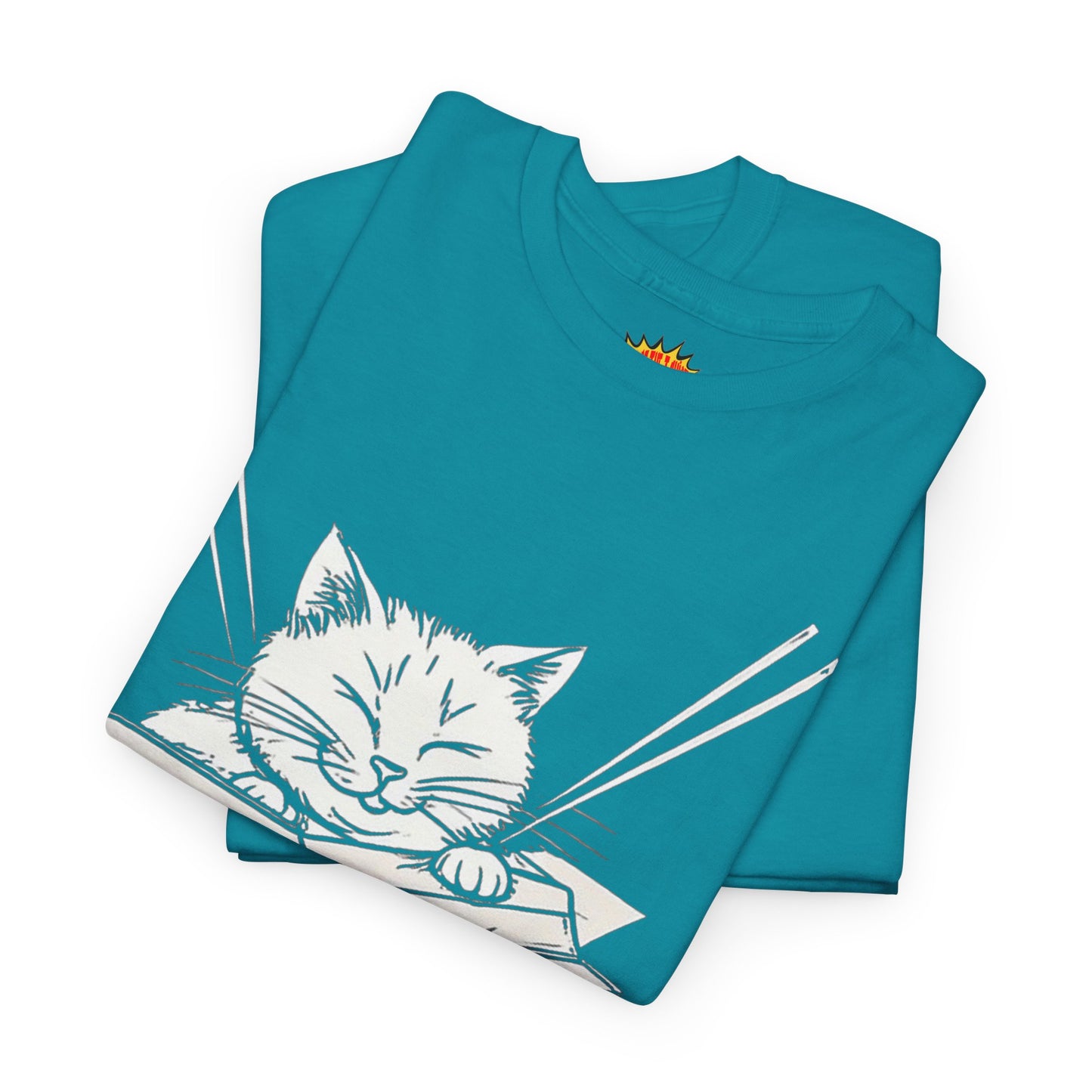 Cat w/Box + Yarn Ball Art Drawing Tee Shirt *Multiple Colors*