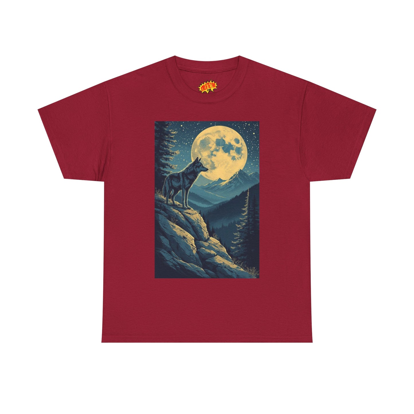 Mountain Wolf Full Moon Scene T-Shirt *Multiple Colors*