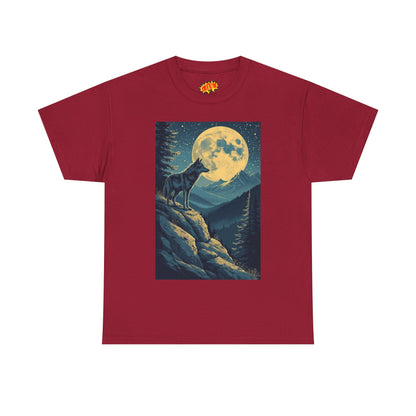 Mountain Wolf Full Moon Scene T-Shirt