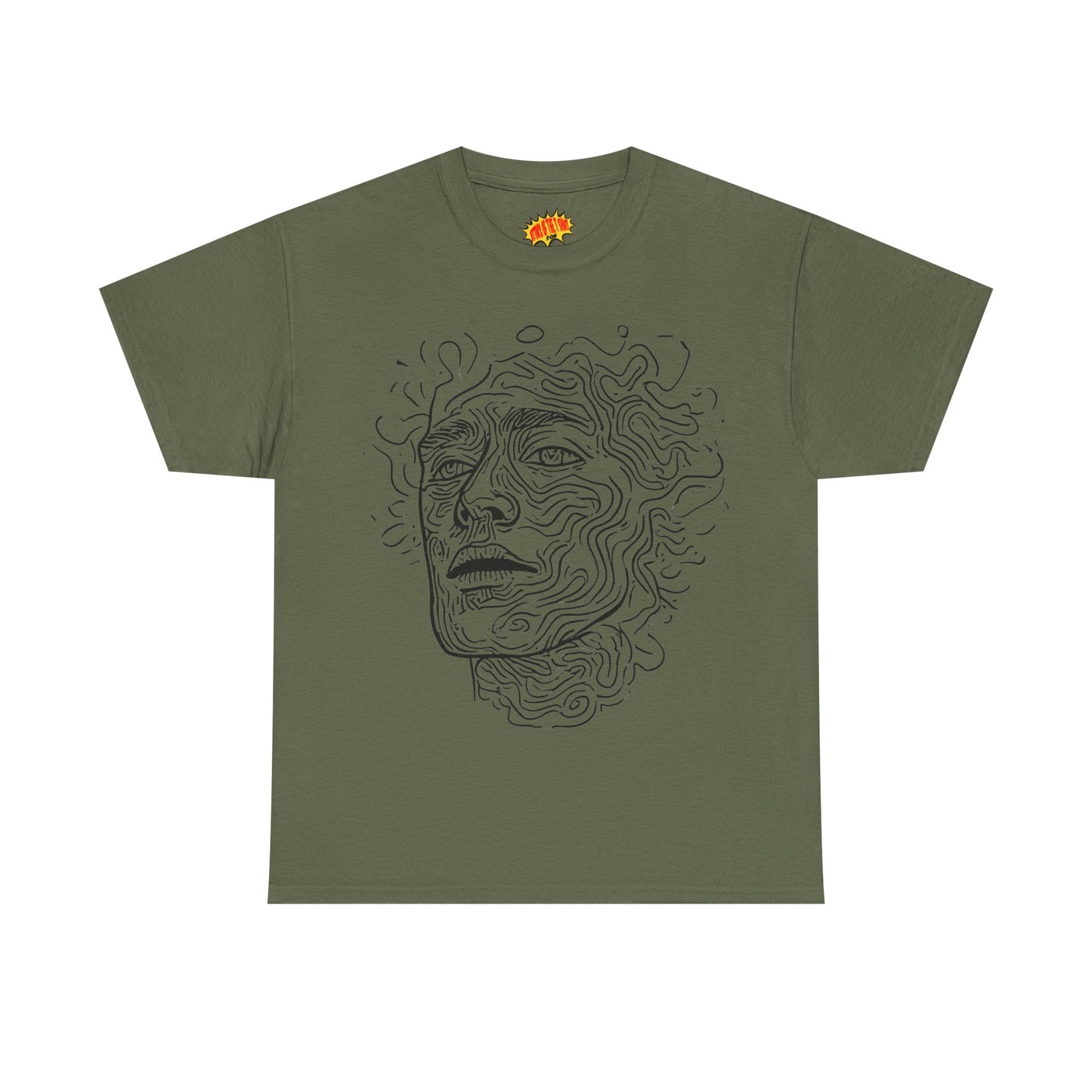 Human Face Line Drawing Portrait Graphic Art Tee Shirt *Multiple Colors*