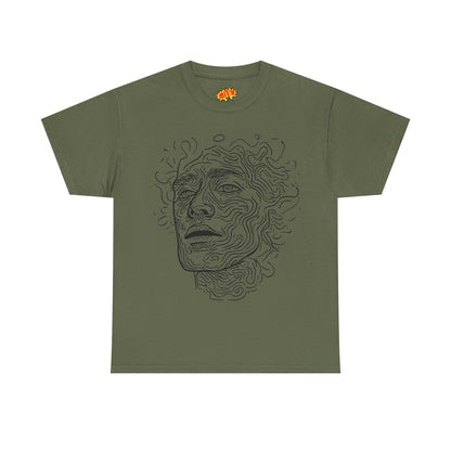 Human Face Line Drawing Portrait Graphic Art Tee Shirt