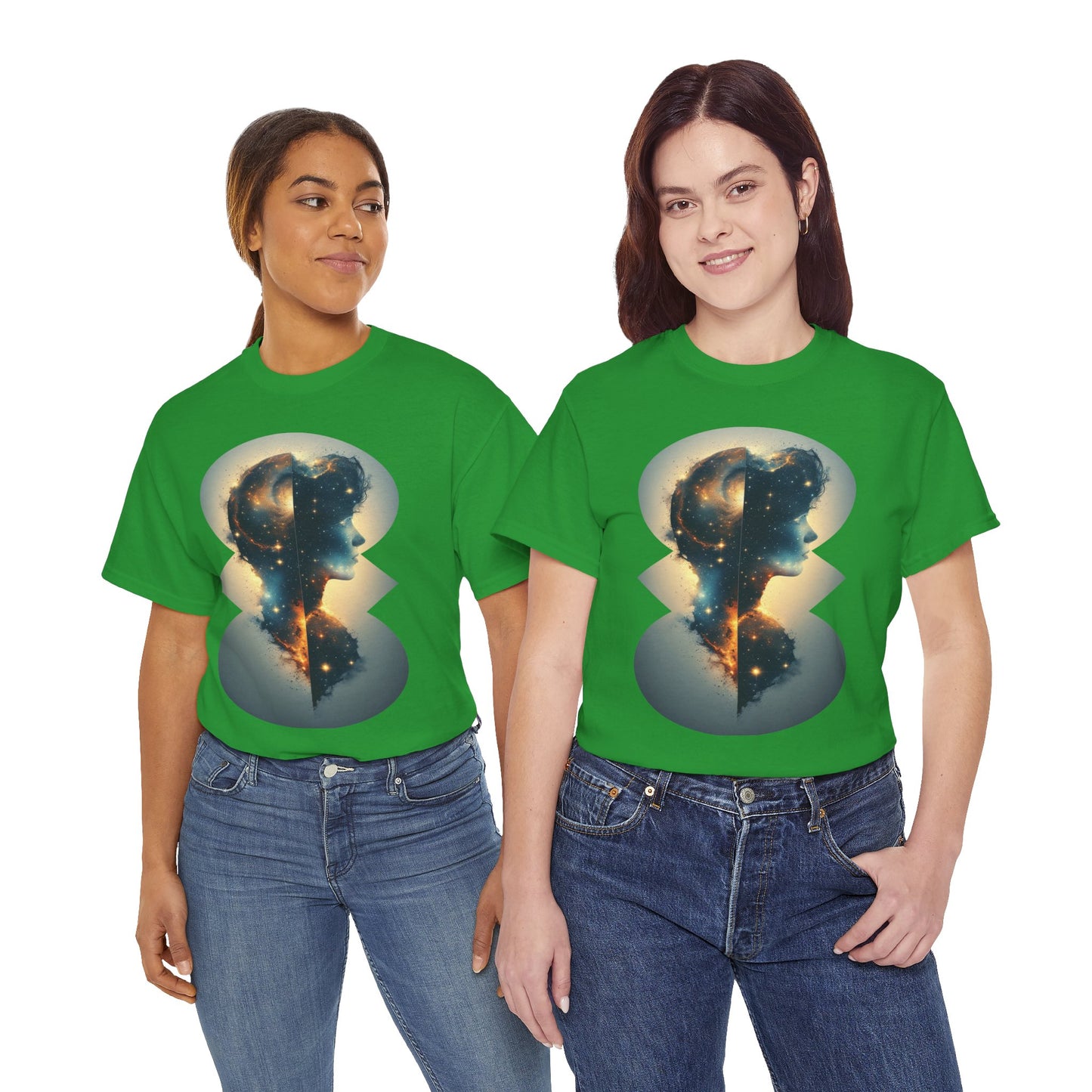 Cosmic Silhouette Galaxy Graphic Art Tee Shirt *Multiple Colors*