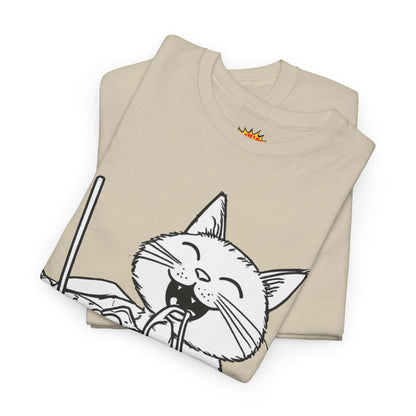 Happy Cat w/Noodles + Yarn Art Tee Shirt