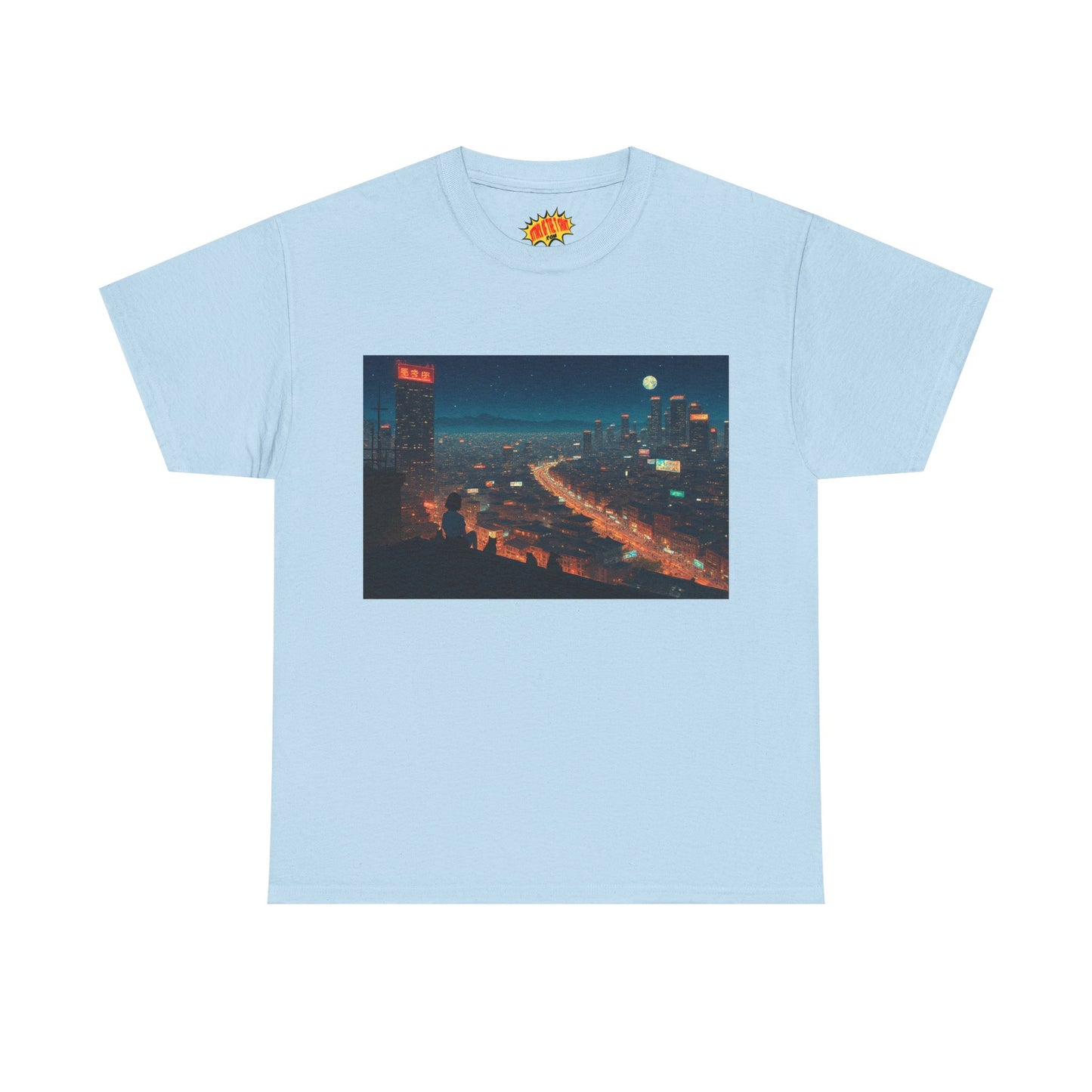 Anime Night Cityscape w/Cats T-Shirt *Multiple Colors*
