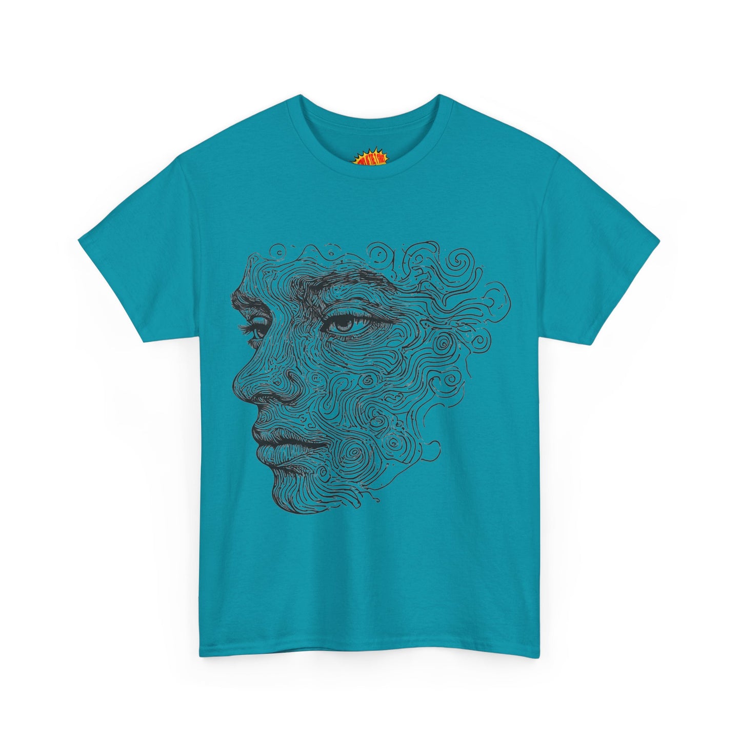 Human Face Silhouette Line Drawing Graphic Art Tee Shirt *Multiple Colors*