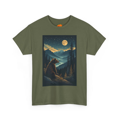Sitting Grizzly Bear Full Moon Scene T-Shirt