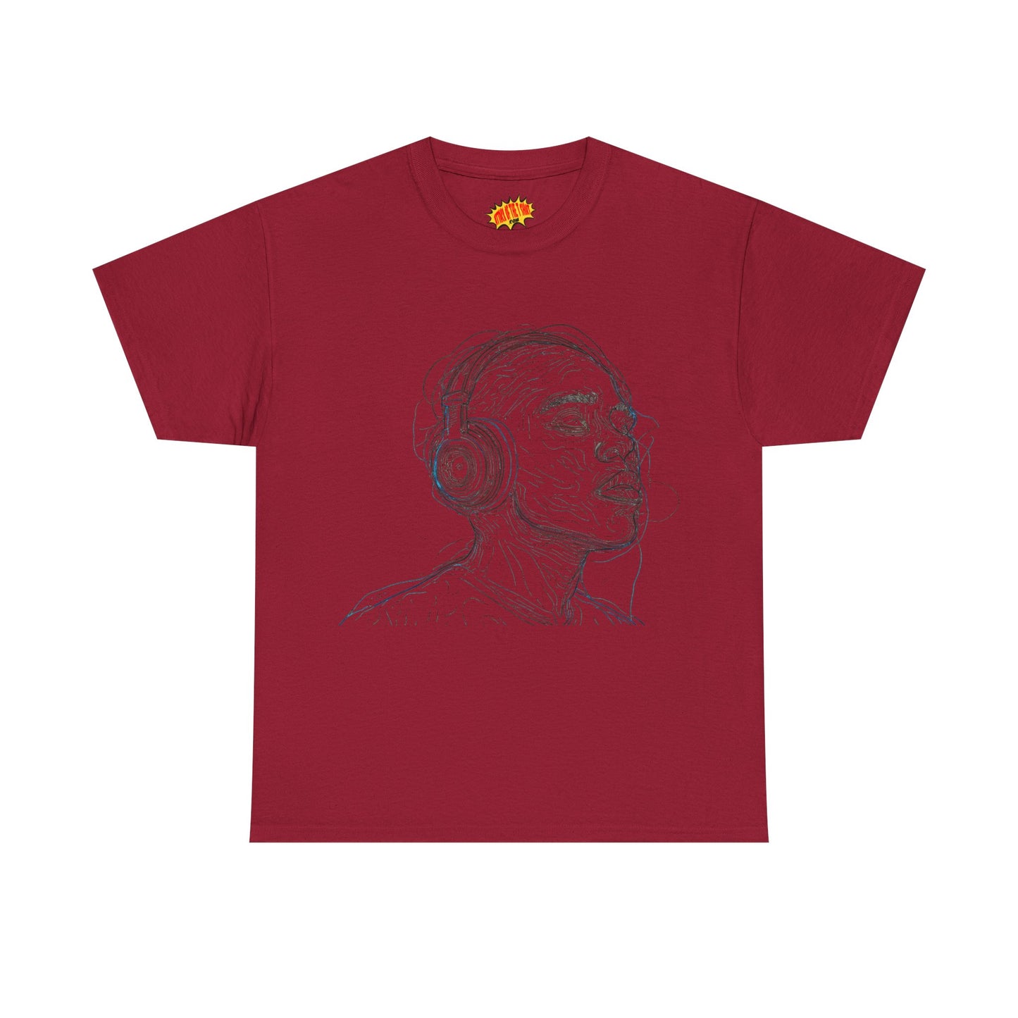 Line Drawing Portrait Graphic Music Art Tee Shirt *Multiple Colors*