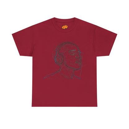 Line Drawing Portrait Graphic Music Art Tee Shirt