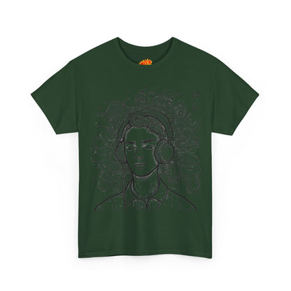 Line Drawing Portrait Graphic Music Art Tee Shirt