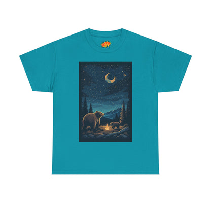 Grizzly Bear with Cub Night Scene T-Shirt