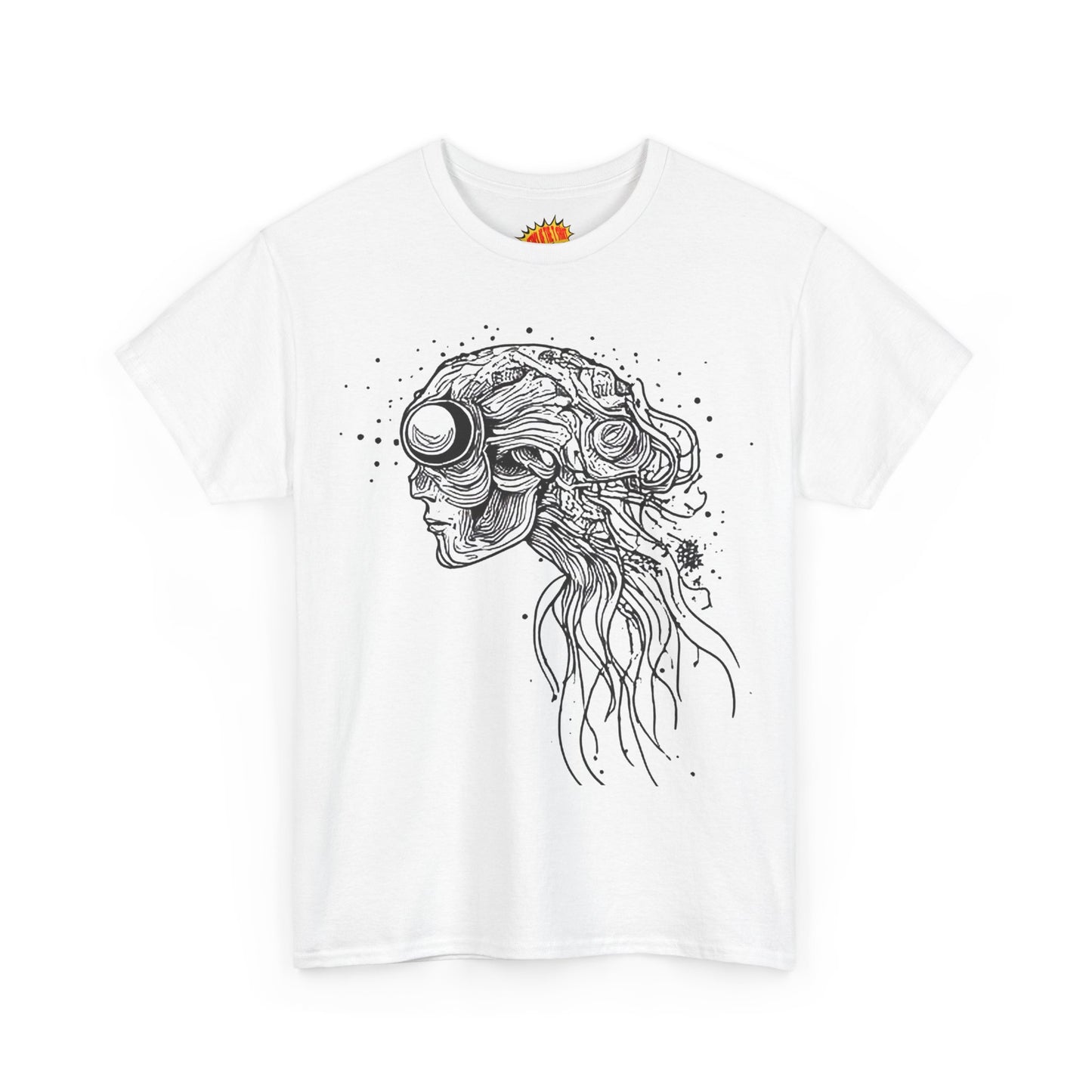 Humanoid Line Drawing Face Graphic Art Tee Shirt *Multiple Colors*