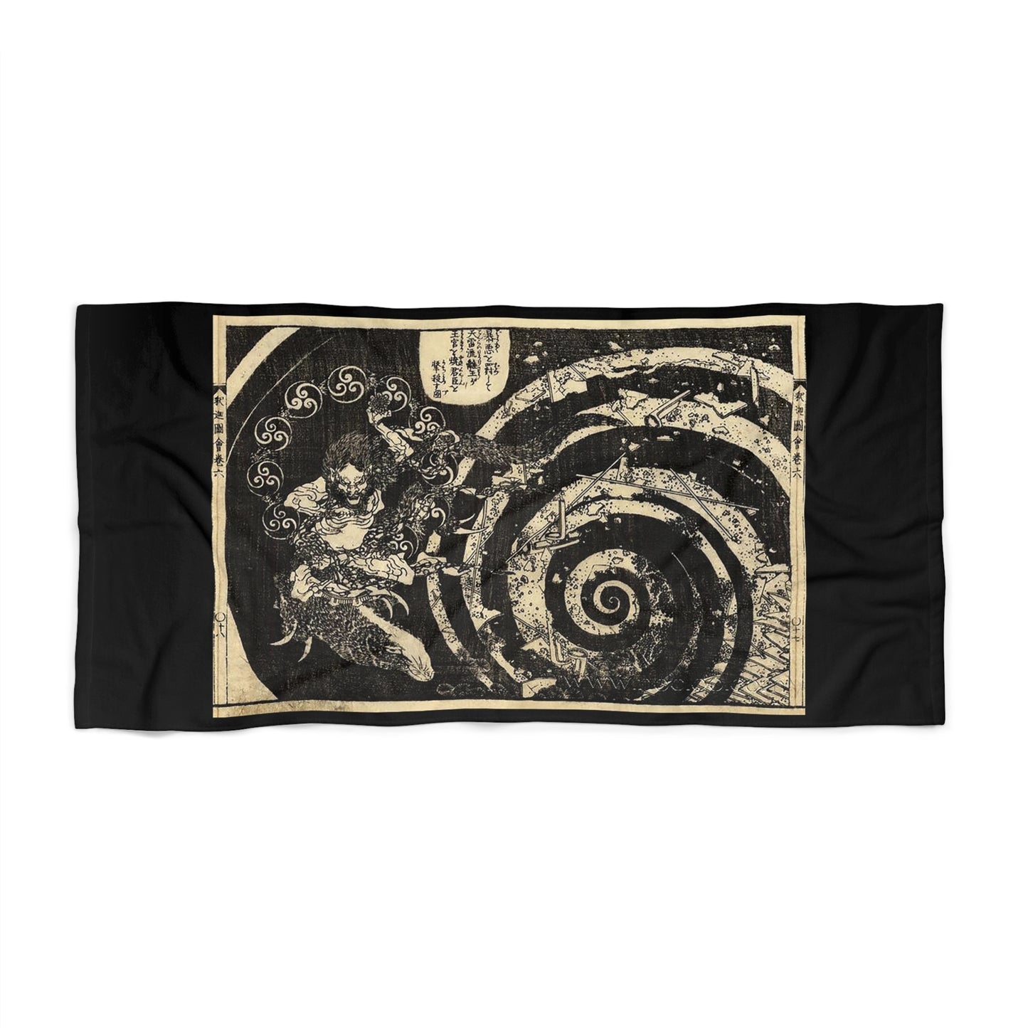 Destruction by Hokusai Beach Towel