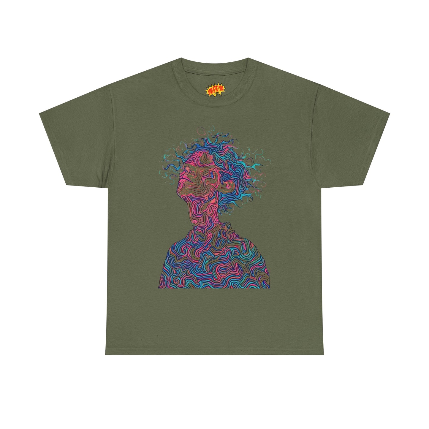 Line Drawing Multicolor Human Graphic Art Tee Shirt *Multiple Colors*
