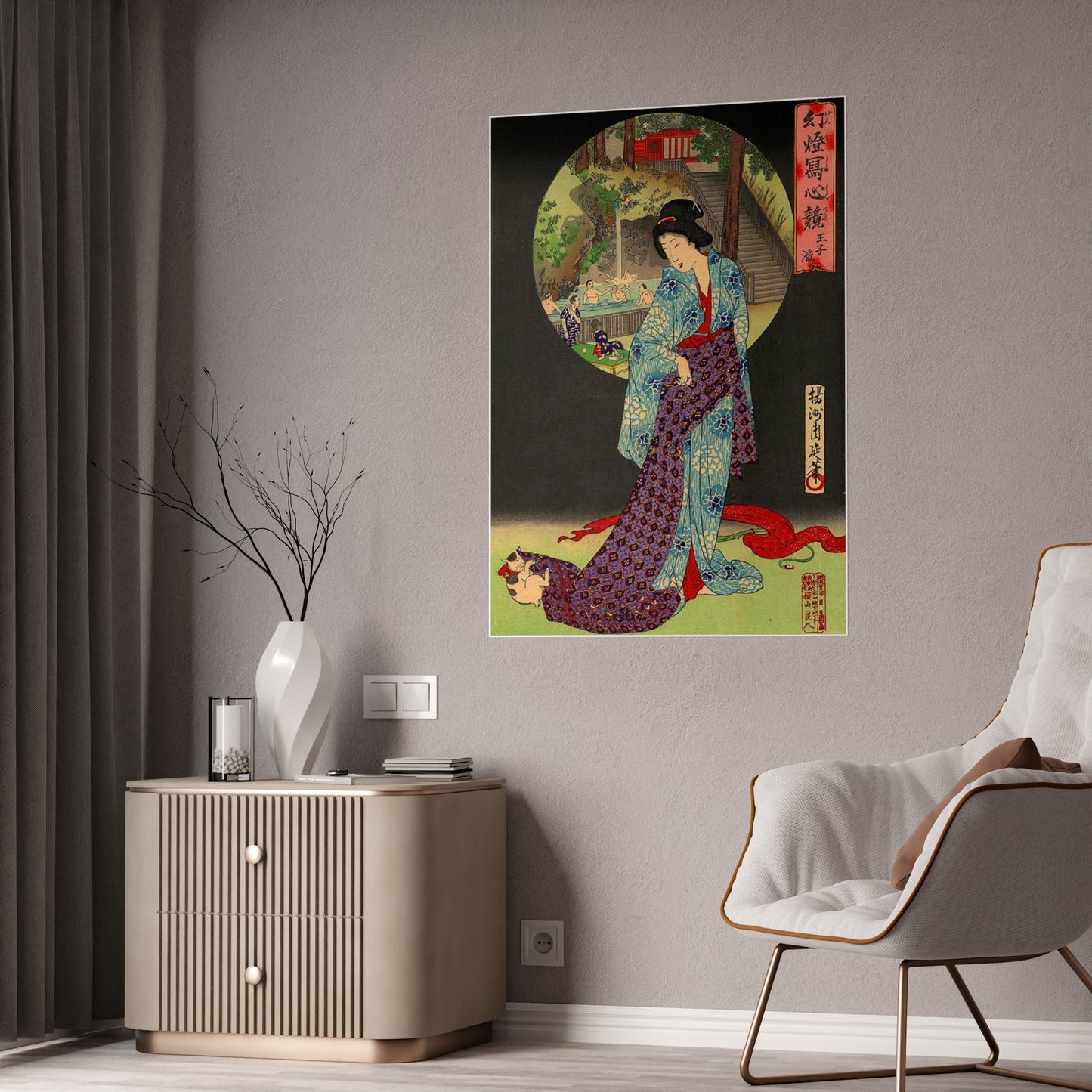 Oji Waterfall - Toyohara Chikanobu, 1890