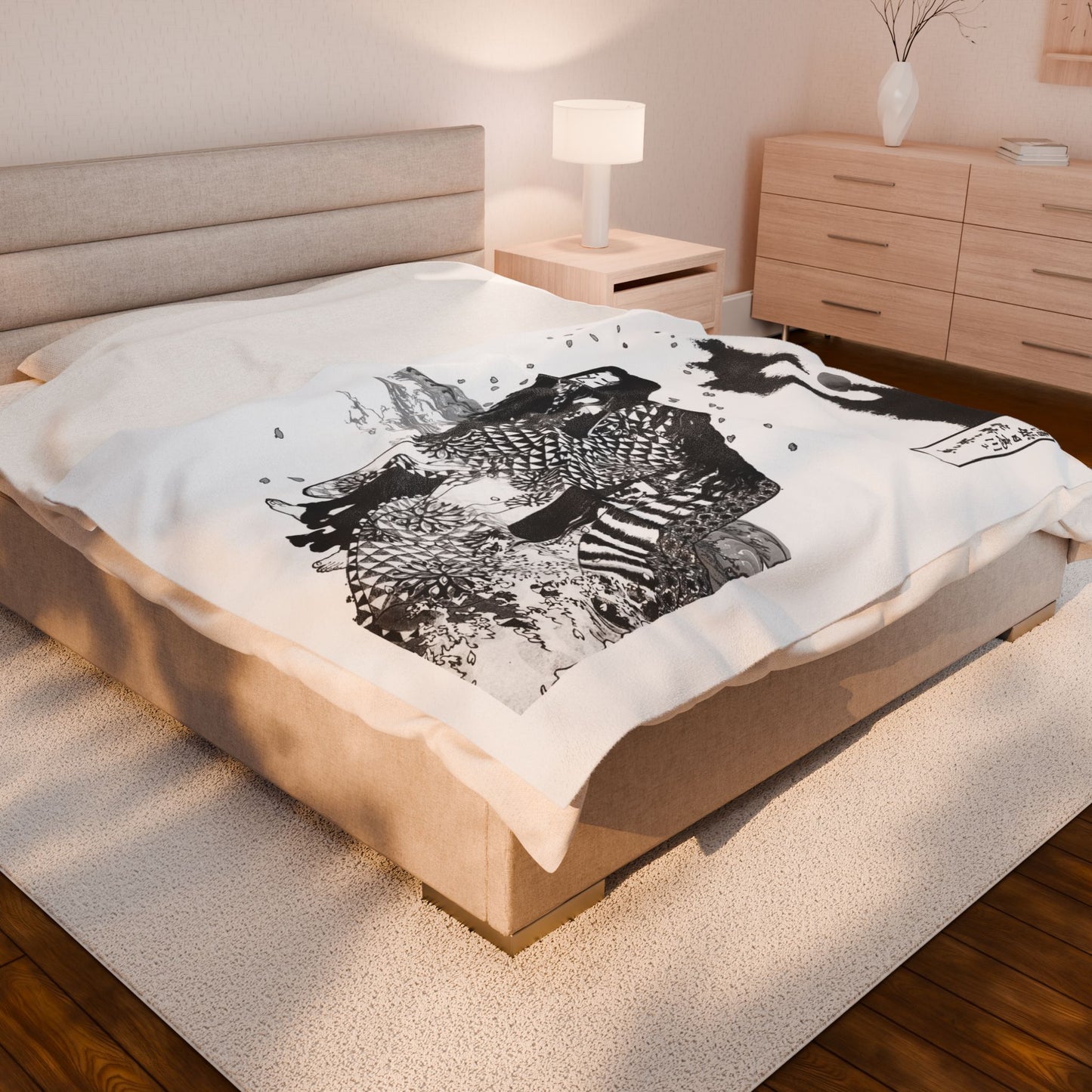 Kiyohime Changing Into a Serpent Plush Blanket