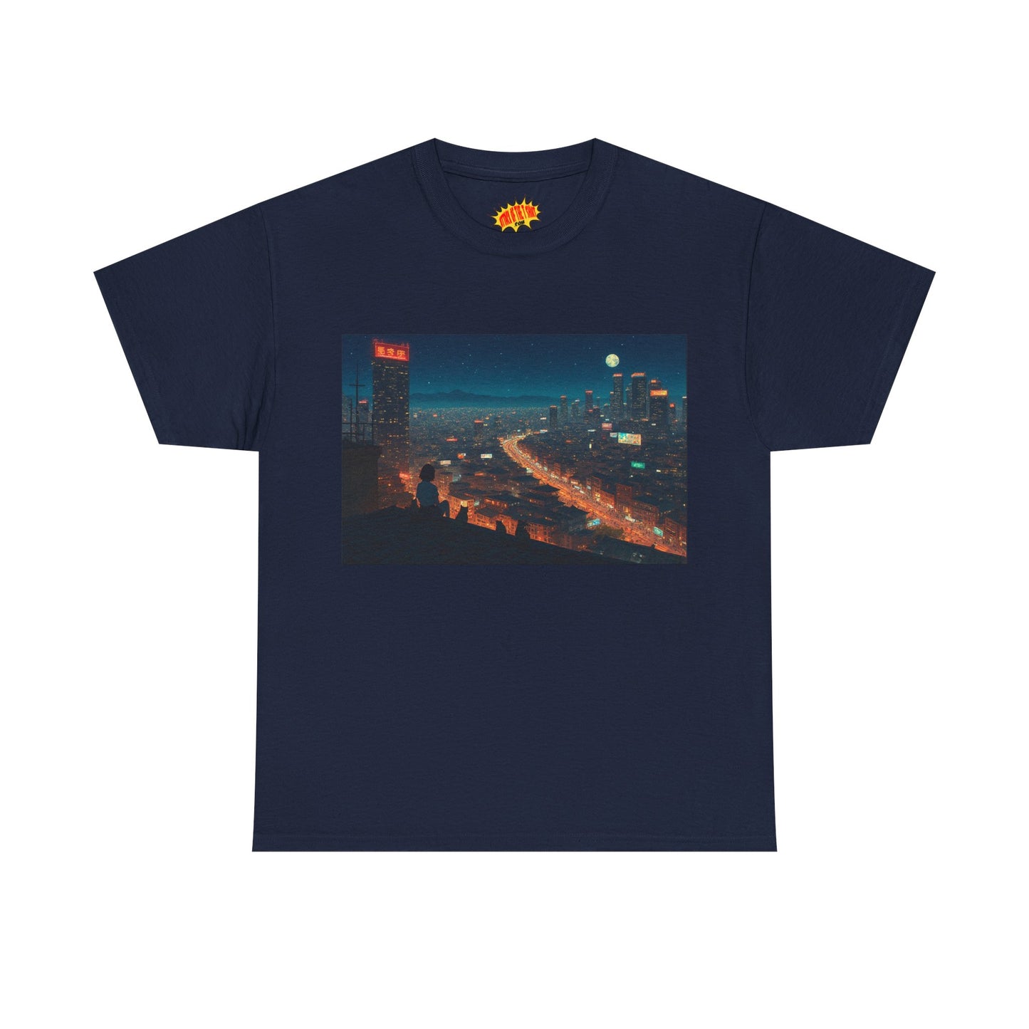 Anime Night Cityscape w/Cats T-Shirt *Multiple Colors*