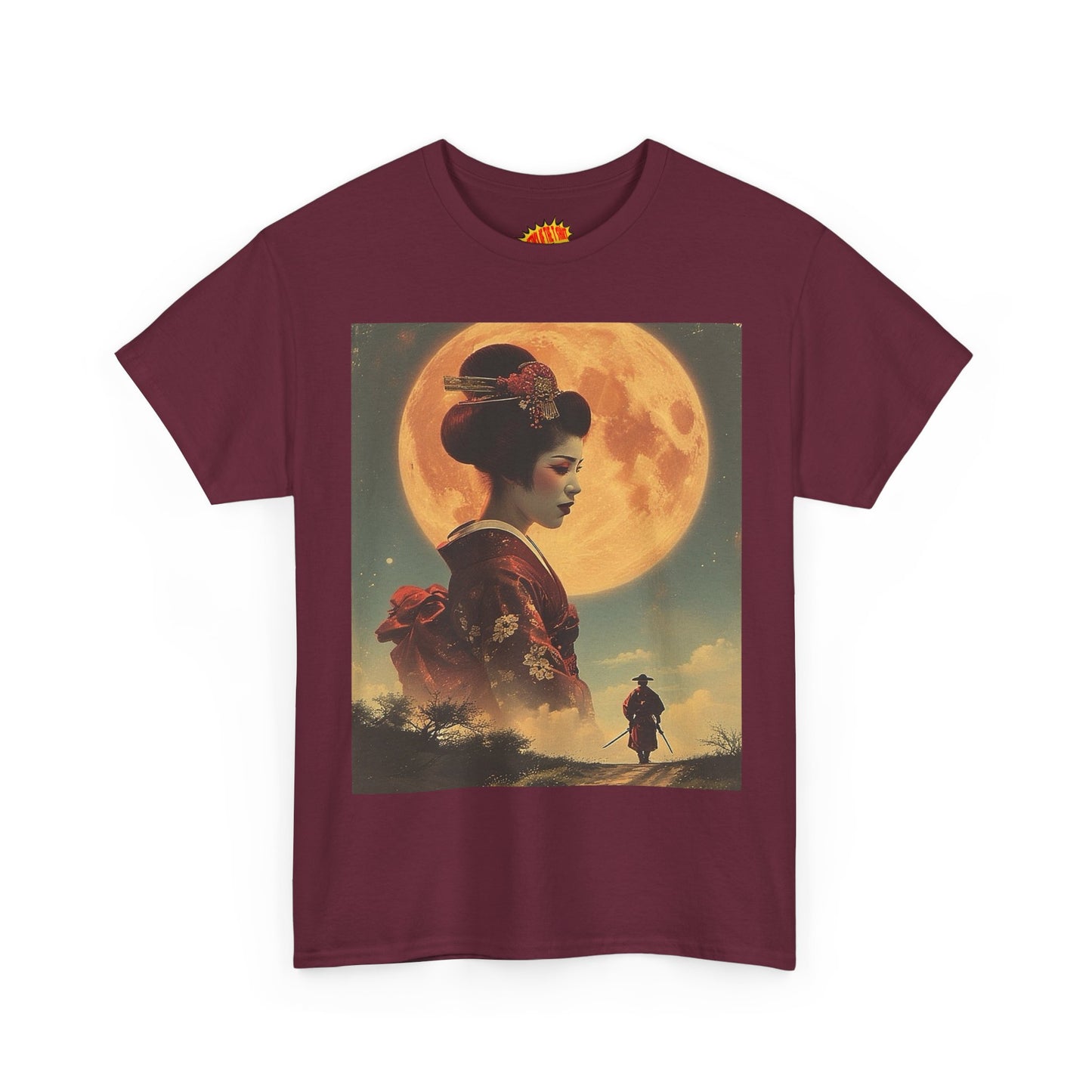 Geisha & Samurai w/Blood Moon T-Shirt *Multiple Colors*