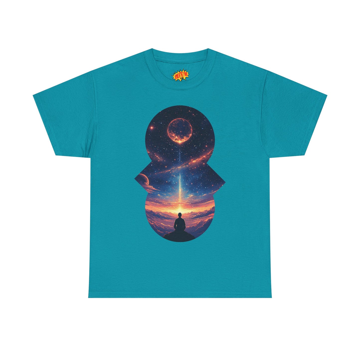 Cosmic Meditation w/Planet Space Graphic Art Tee Shirt *Multiple Colors*