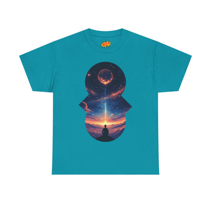 Cosmic Meditation w/Planet Space Graphic Art Tee Shirt