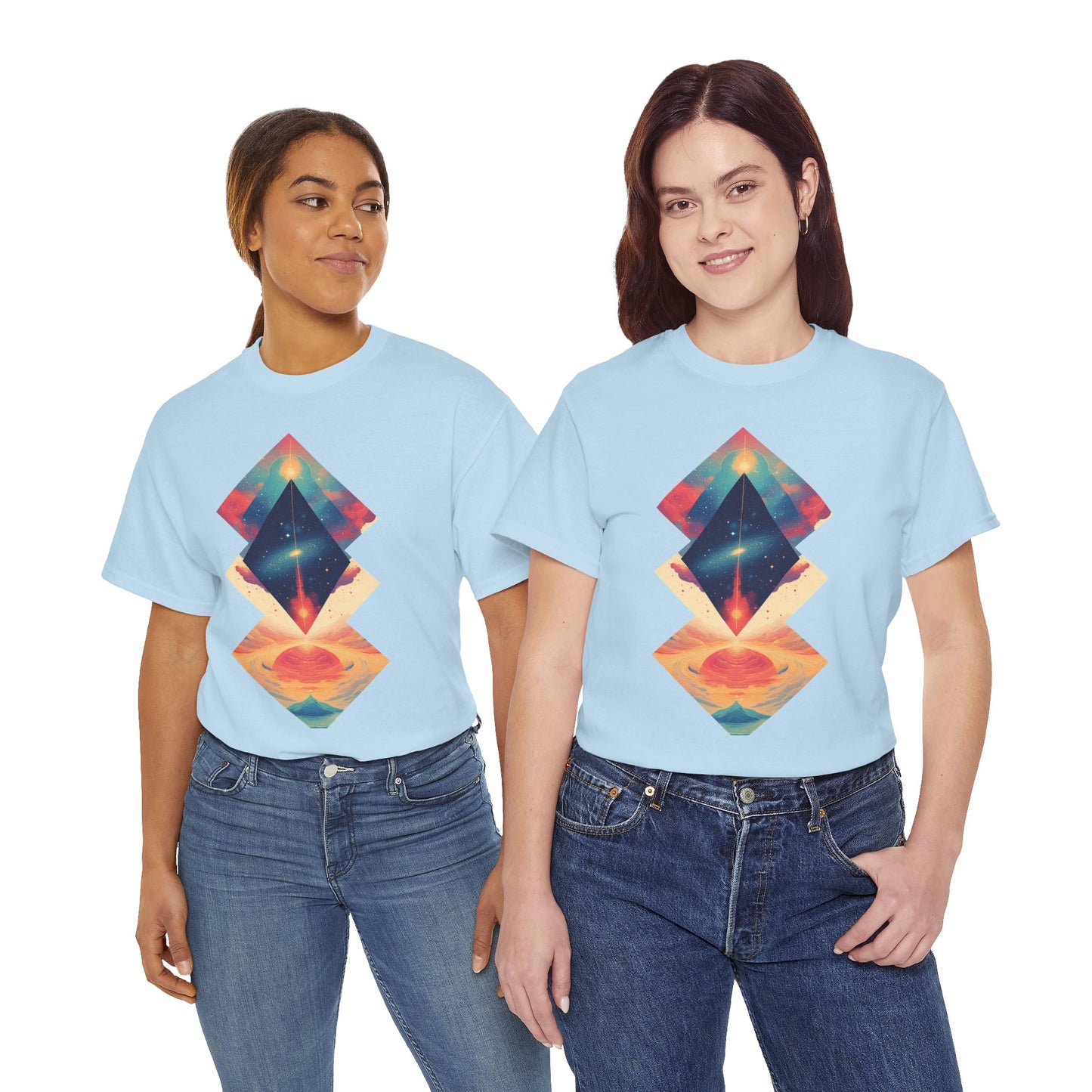 Geometric Shape Galaxy Graphic Space Art Tee Shirt *Multiple Colors*