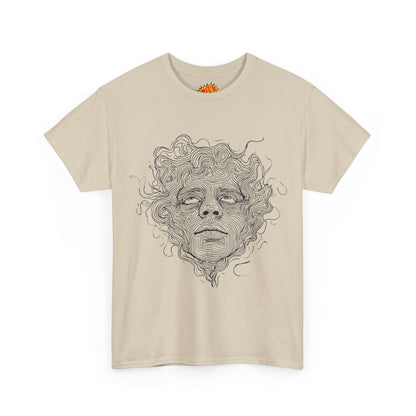 Human Face Line Drawing Graphic Art Tee Shirt