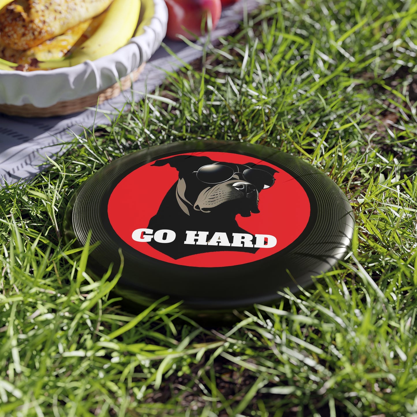 Dog with Sunglasses Frisbee