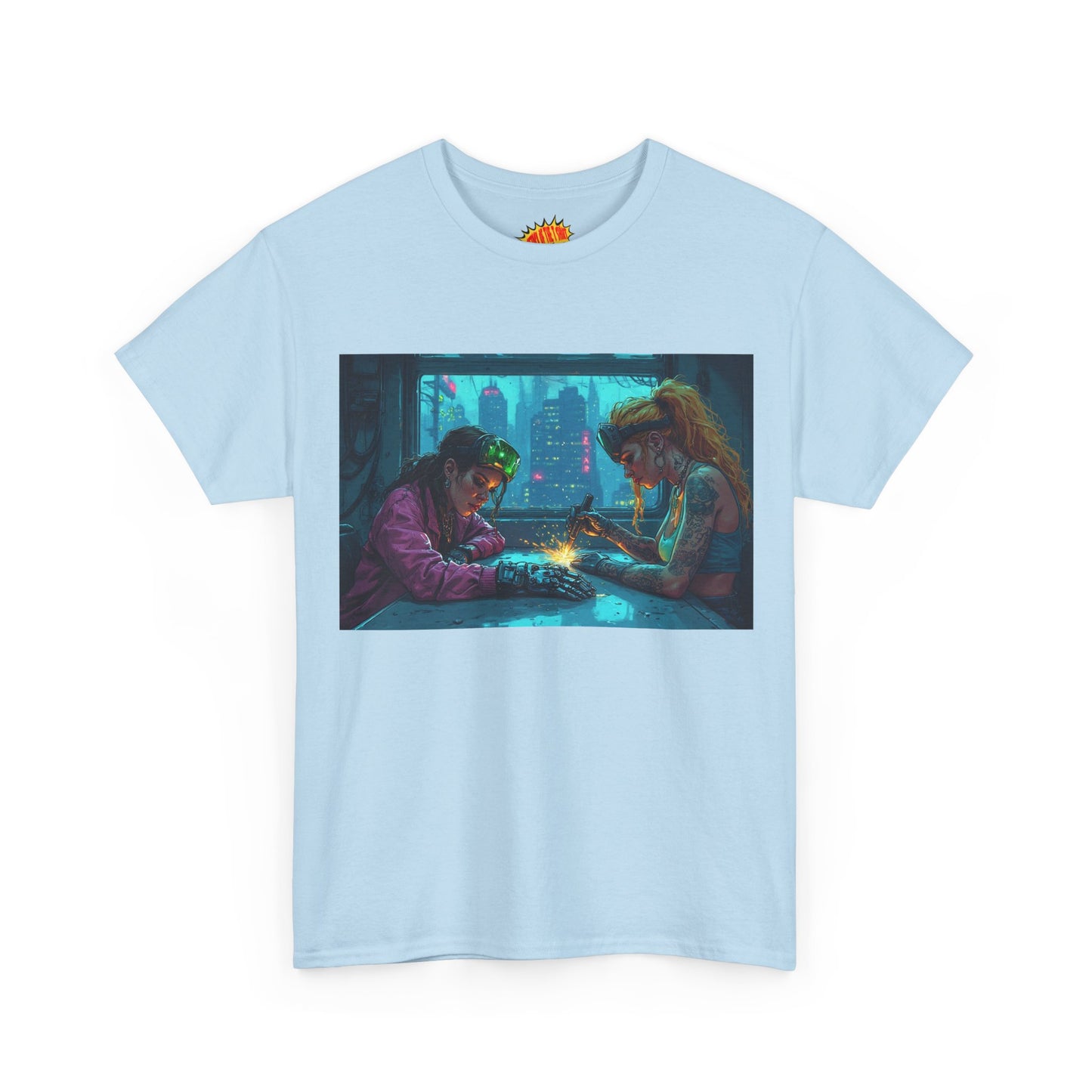 Cyberpunk Ladies Welding Scene T-Shirt *Multiple Colors*
