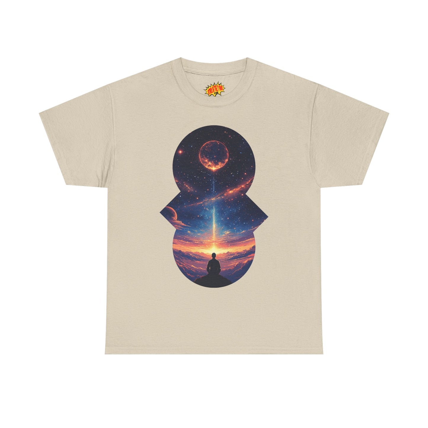 Cosmic Meditation w/Planet Space Graphic Art Tee Shirt *Multiple Colors*