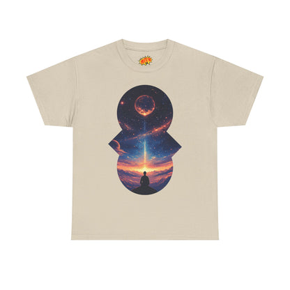 Cosmic Meditation w/Planet Space Graphic Art Tee Shirt