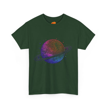 Space Art Ringed Planet Graphic Tee Shirt