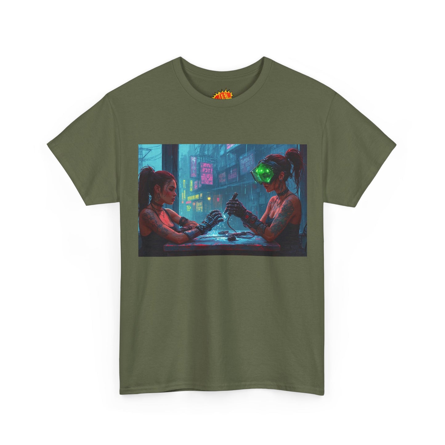Cyberpunk Nail Salon Scene T-Shirt *Multiple Colors*