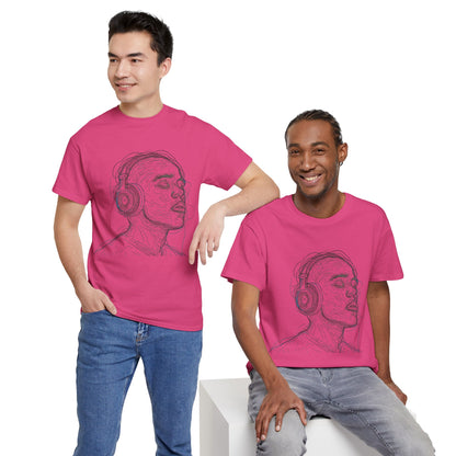 Line Drawing Portrait Graphic Music Art Tee Shirt