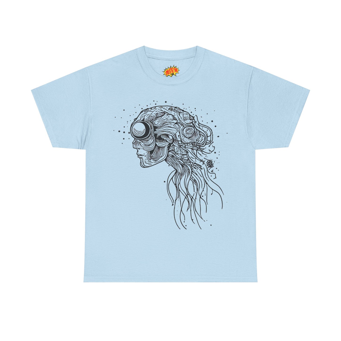 Humanoid Line Drawing Face Graphic Art Tee Shirt *Multiple Colors*