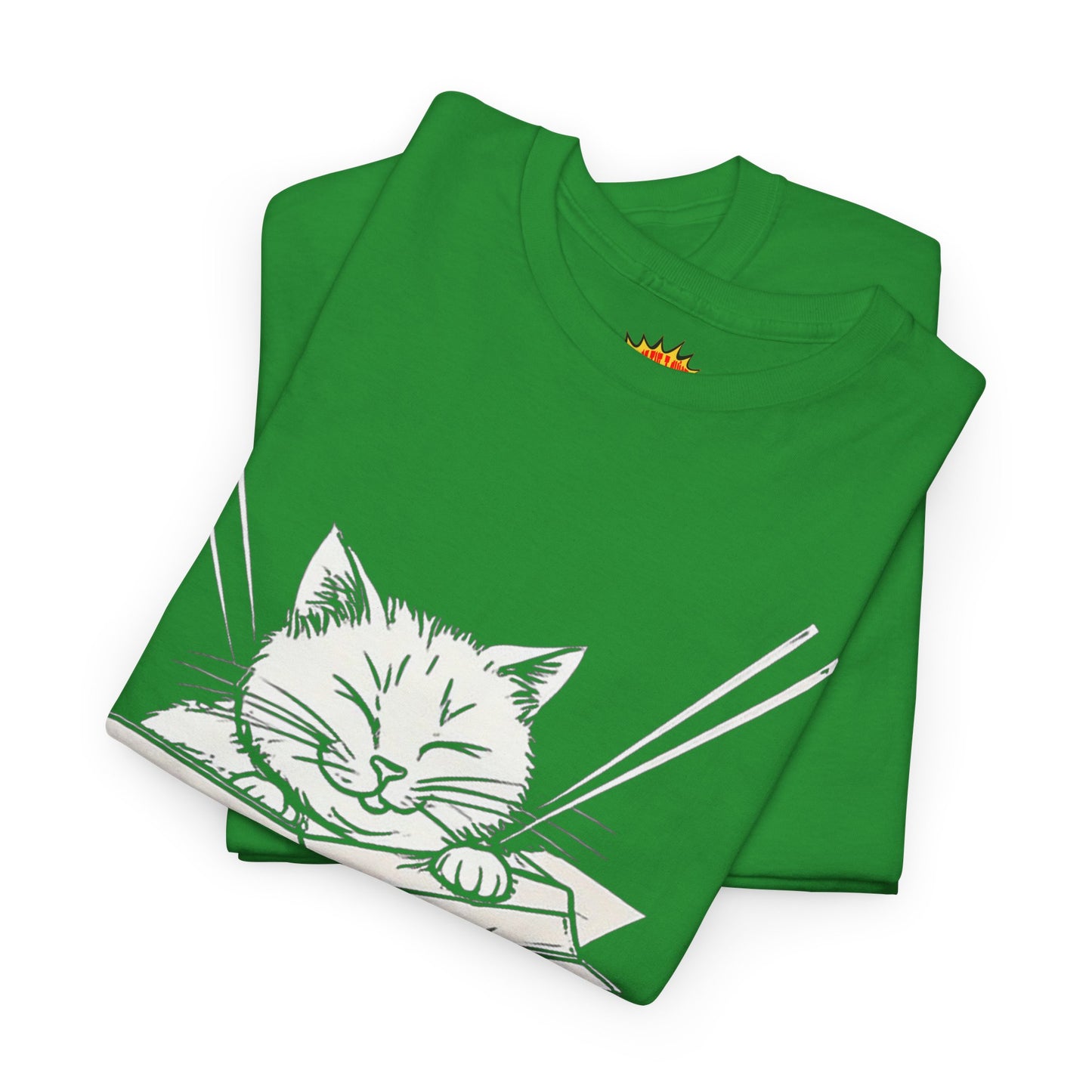 Cat w/Box + Yarn Ball Art Drawing Tee Shirt *Multiple Colors*