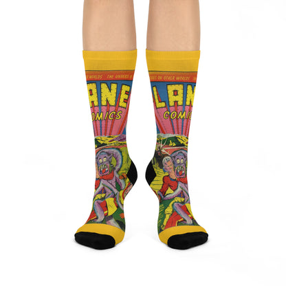 Planet Comics #2 Cushioned Socks Yellow
