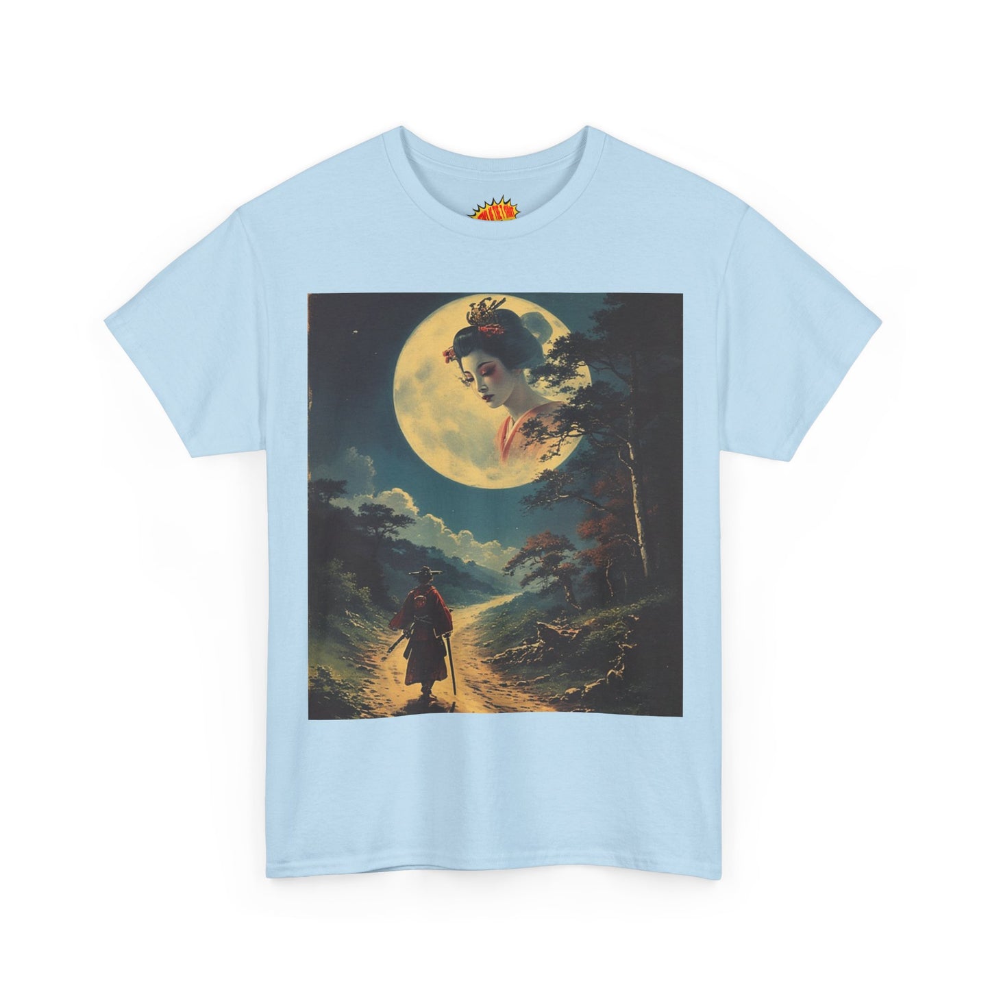 Travelling Samurai w/Full Moon Geisha T-Shirt *Multiple Colors*