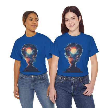 Abstract Galaxy Nebula Art w/Face Graphic Tee Shirt