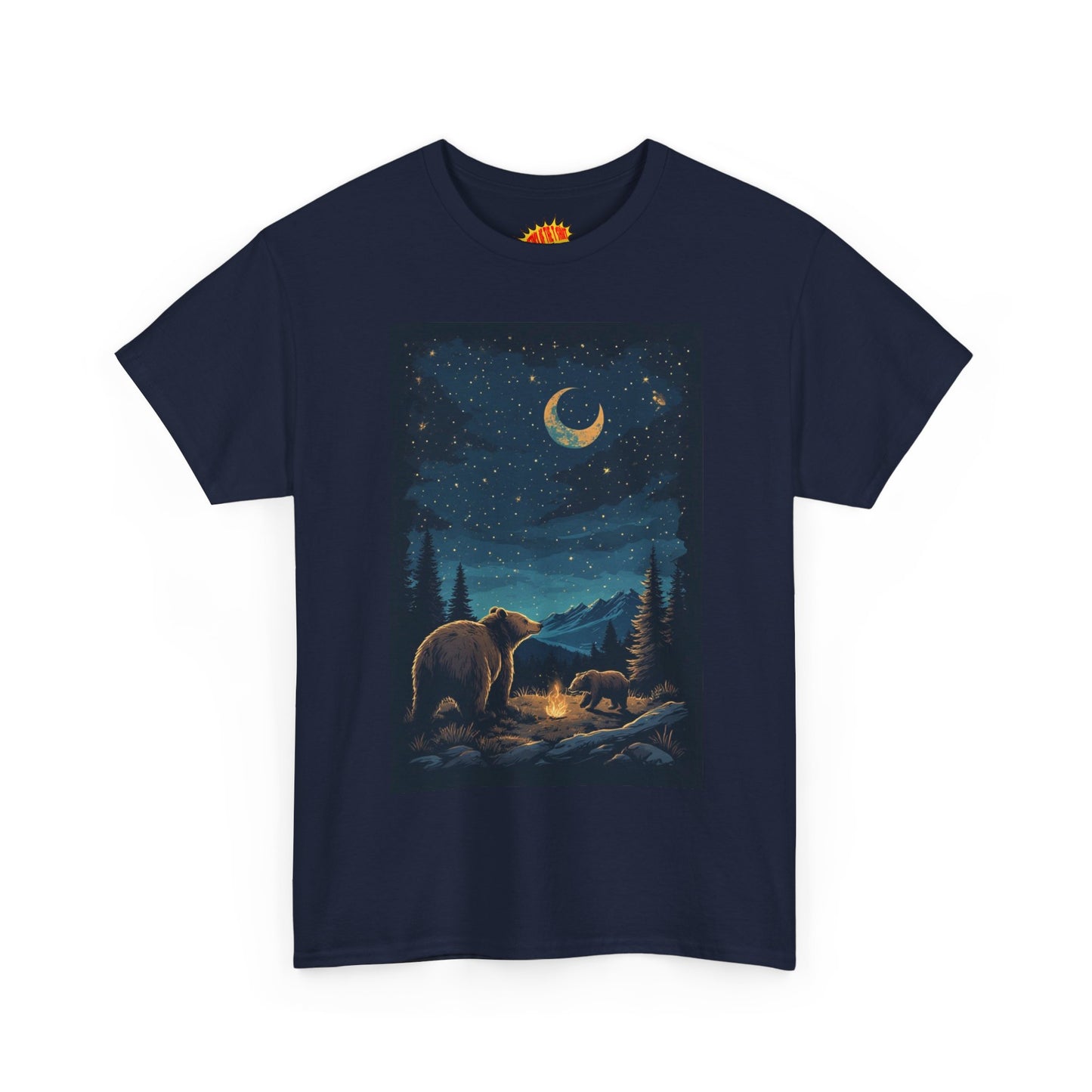 Grizzly Bear with Cub Night Scene T-Shirt *Multiple Colors*