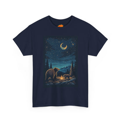 Grizzly Bear with Cub Night Scene T-Shirt