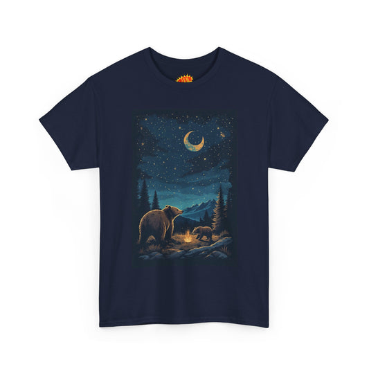 Grizzly Bear with Cub Night Scene T-Shirt *Multiple Colors*