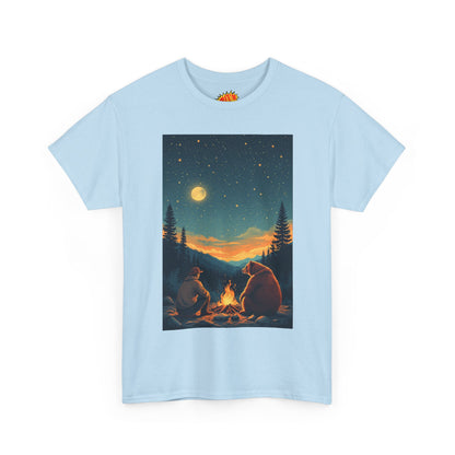 Mountain Man w/ Brown Bear Campfire Scene T-Shirt