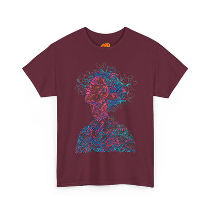 Line Drawing Multicolor Human Graphic Art Tee Shirt