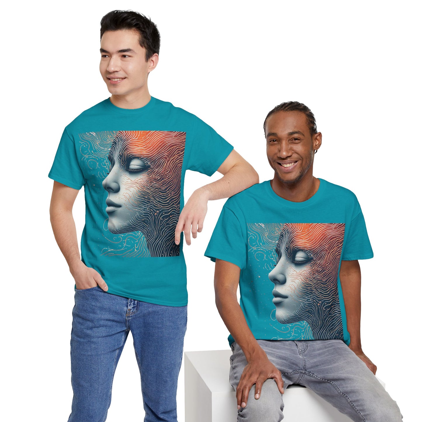 Graphic Art Face Tee Shirt *Multiple Colors*