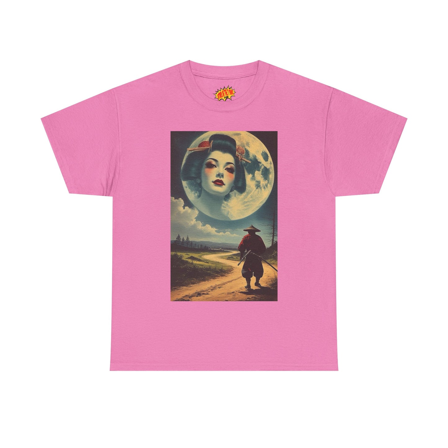 Samurai w/Geisha Full Moon T-Shirt *Multiple Colors*