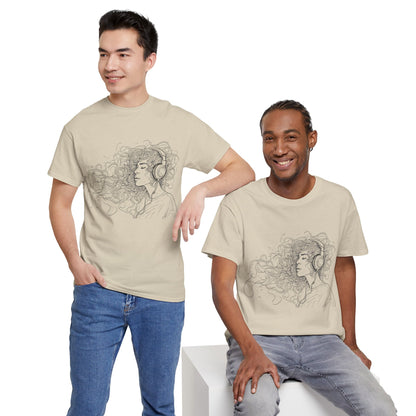 Line Drawing Portrait Graphic Musical Art Tee Shirt